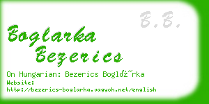 boglarka bezerics business card